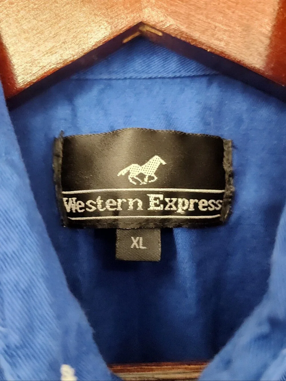 Western Express Boys' Long-Sleeve Button-Down Shirt in Royal Blue Size X Large
